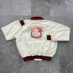 80s Vintage Suncrest Cougars Jacket Mens Large Bomber Coat Lined County Champs